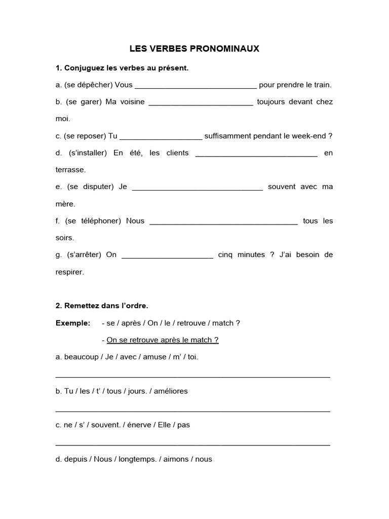 Les Verbes Pronominaux | PDF | Arts du langage et discipline