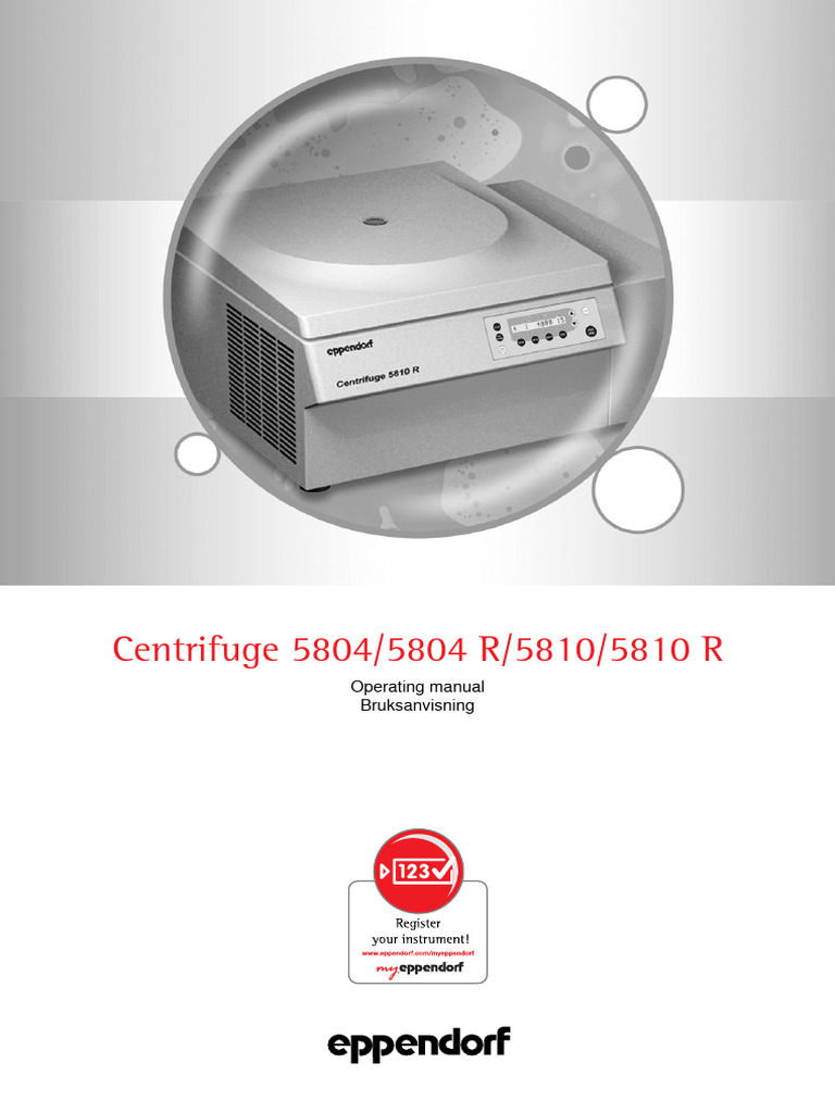 Centrifuge 5804 - 5804 R Operating Manual | PDF | Centrifuge | Equipment