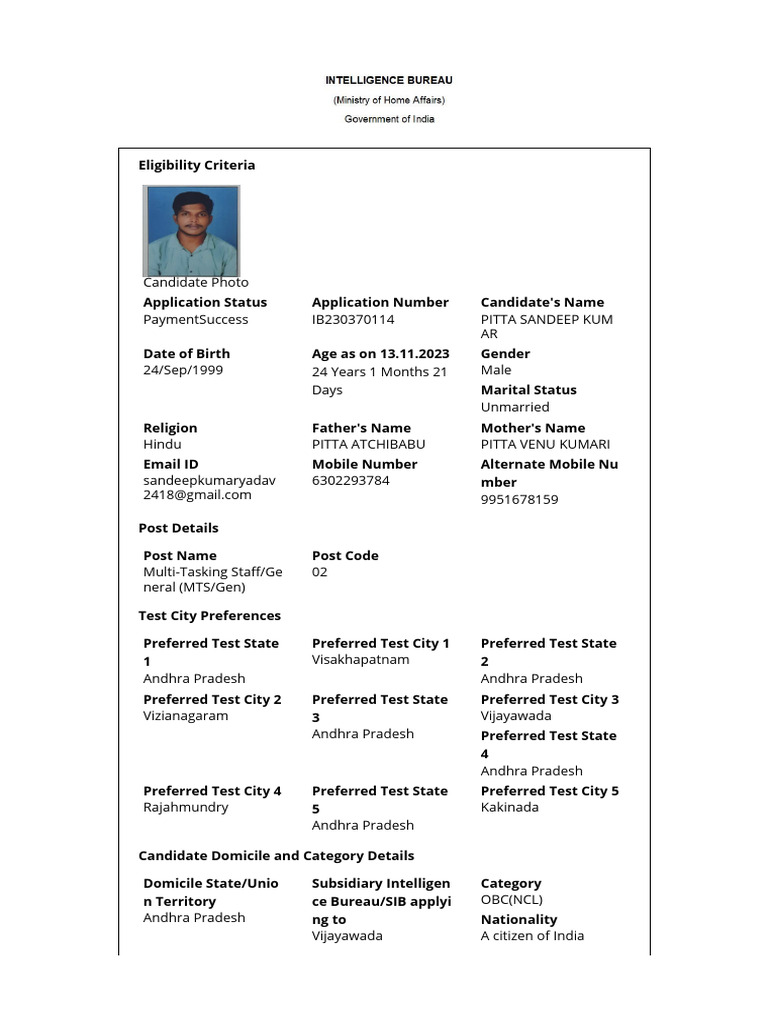 IB Form 2023 | PDF