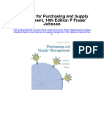 Test Bank For Purchasing and Supply Management 14th Edition P Fraser Johnson