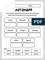 Abu-Abu Sederhana Antonim Lembar Kerja Bahasa