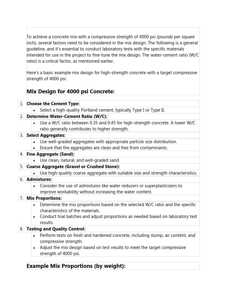 To Get 4000 Psi Strength Concreat | PDF | Concrete | Construction Aggregate