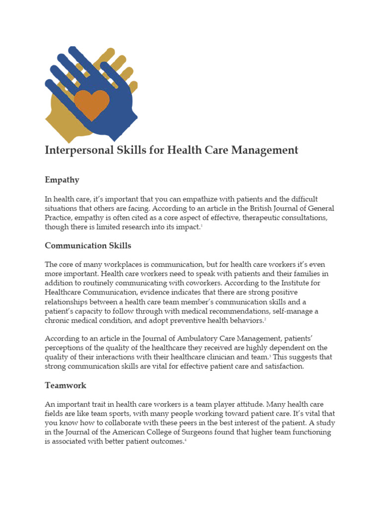 Essential Interpersonal Skills in Healthcare | PDF | Health Care | Empathy
