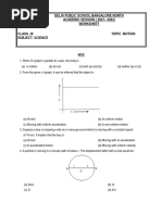 Motion Worksheet