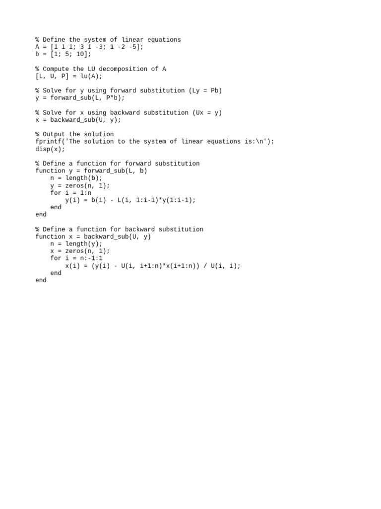 LU Decomposition | PDF