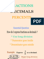 Fraction, Decimal and Percent