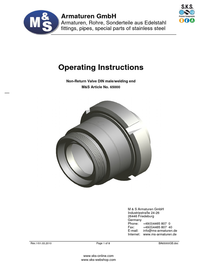 Manual MS 6500 | PDF | Valve | Manufactured Goods