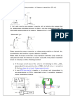 Check Sheet of Pressure Transmitter (Standard)