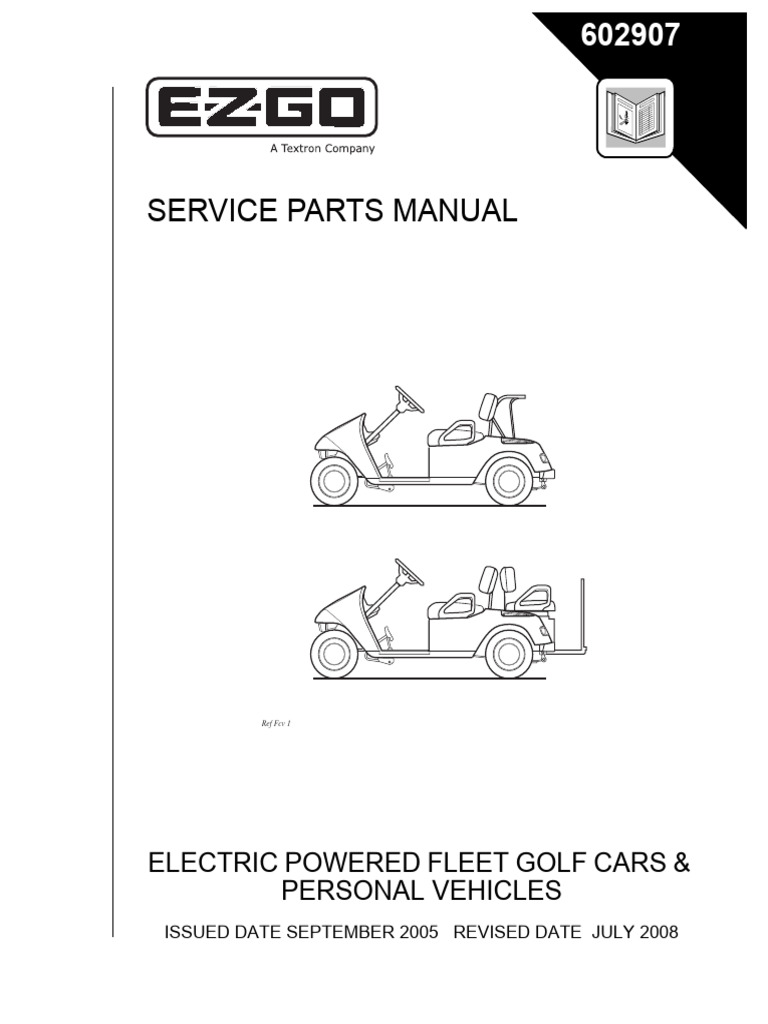 Club Car EZGO Parts Manual PDF Battery Charger Screw