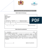 Autorisation de Prélèvement Bancaire Des Redevances