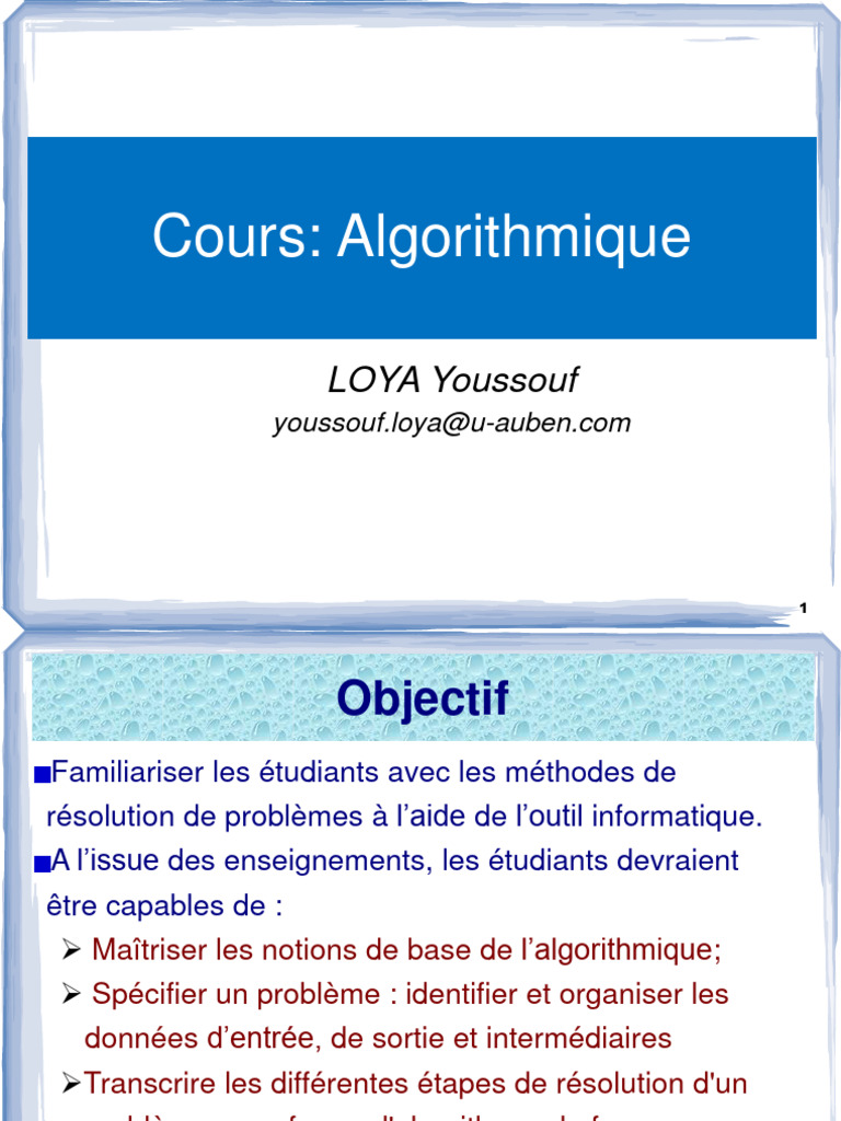 Introduction à l'Algorithmique et Sous-programmes | PDF | Paramètre ...