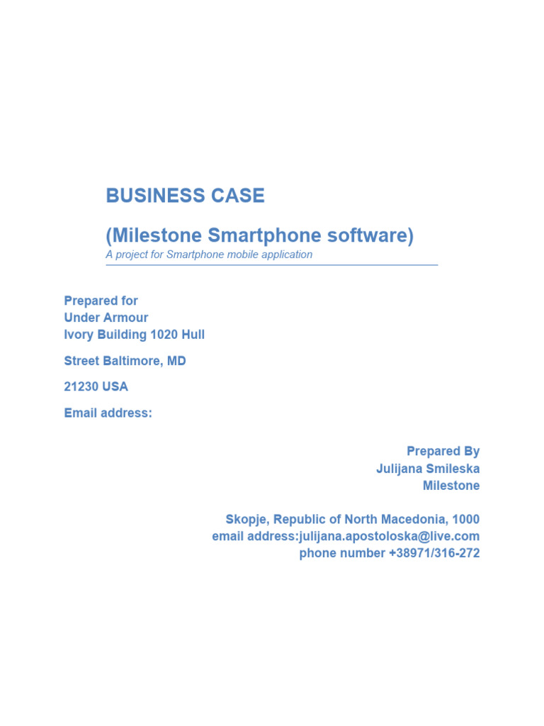 Business Case Template Mobile App | PDF | Mobile App | Smartphone