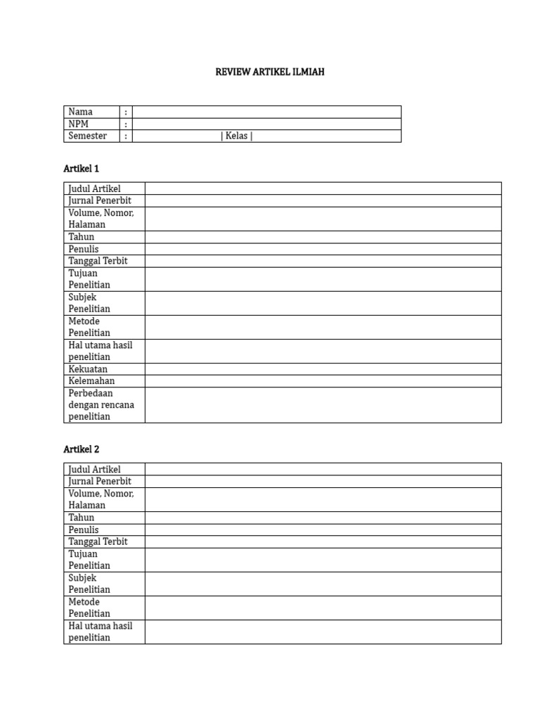 Format Review Artikel Ilmiah | PDF