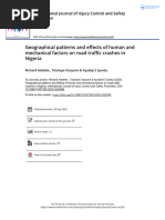 Geographical Patterns and Effects of Human and Mechanical Factors On Road Traffic Crashes in Nigeria