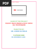 Project Report On Flight Price Predication Using ML Techniques