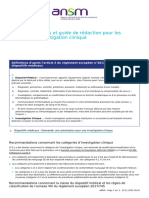 Recommandations Et Guide de Redaction Pour Les Demandes Dinvestigation Clinique