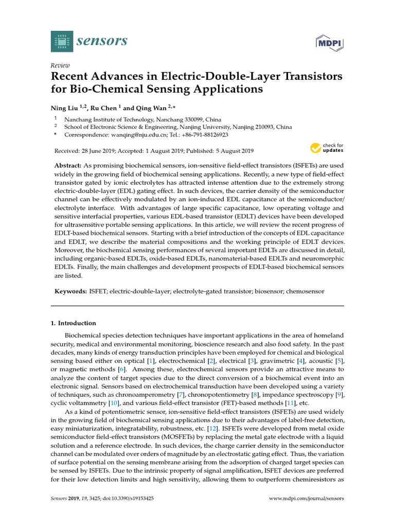 Sensors 19 03425 | PDF | Sensor | Field Effect Transistor