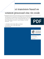 Field-Effect Transistors Based On Solution Processed Zinc Tin Oxide