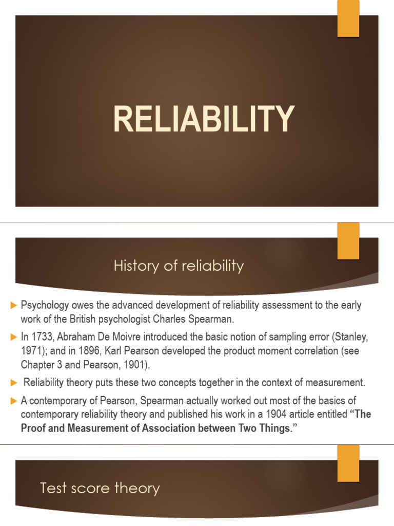 Reliability | PDF | Evaluation Methods | Multivariate Statistics