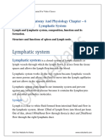Human Anatomy and Physiology Chapter 6 Lymphatic System PDF Notes by Noteskarts