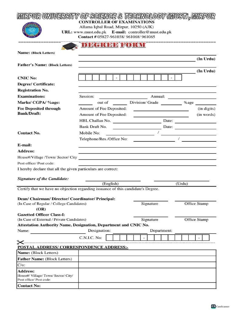 Degree Form | PDF
