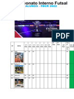 Tabela Futsal Alunos 2022
