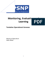 Monitoring, Evaluation and Learning: Tentative Operational Annexes