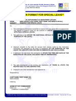 Letter Format For Special Leave