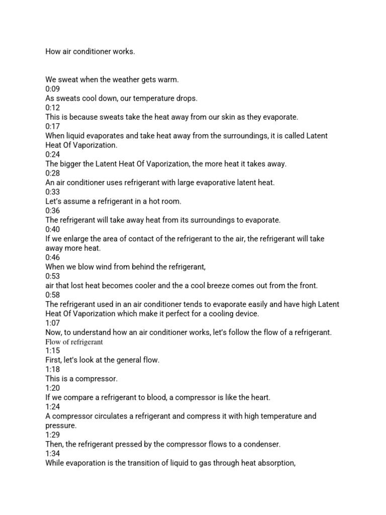 How air conditioner works pdf air conditioning evaporation