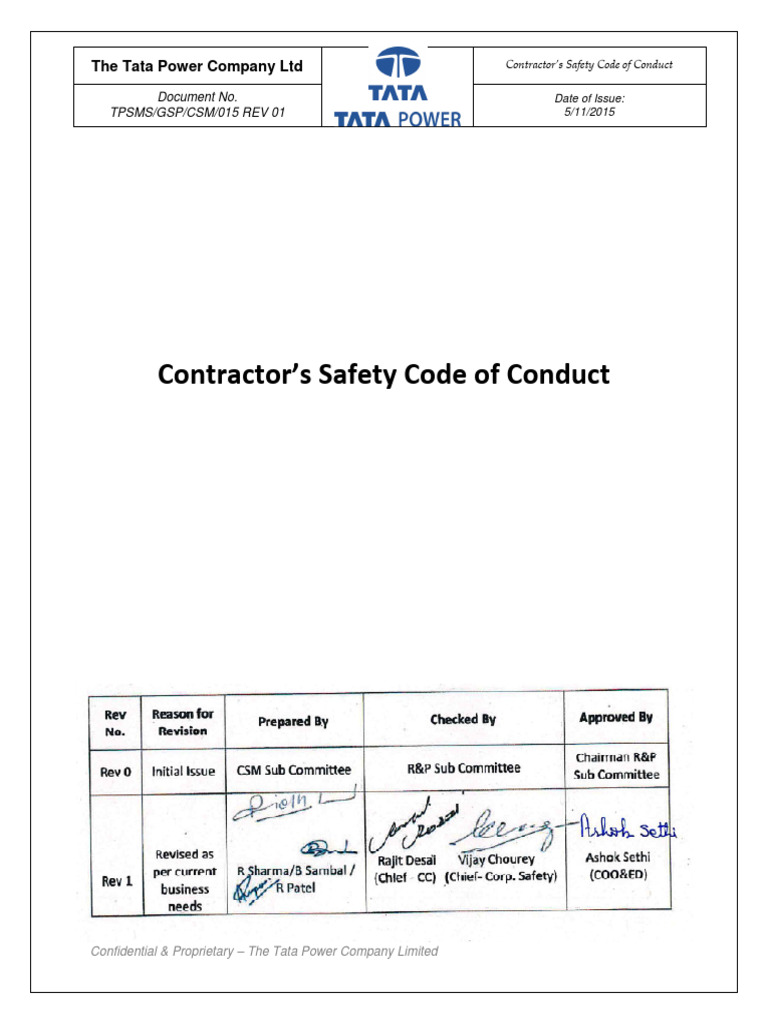 Tata Power Contractor Safety Guidelines | PDF | Employment | Safety