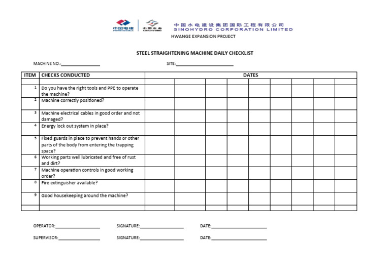 Backhoe Loader Inspection Checklist | PDF