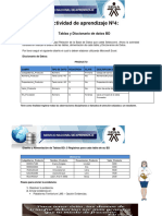 Actividad - 4 Tablas y Diccionario de Datos BD