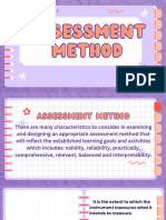 Chapter 3-Lesson1 Assessment Method
