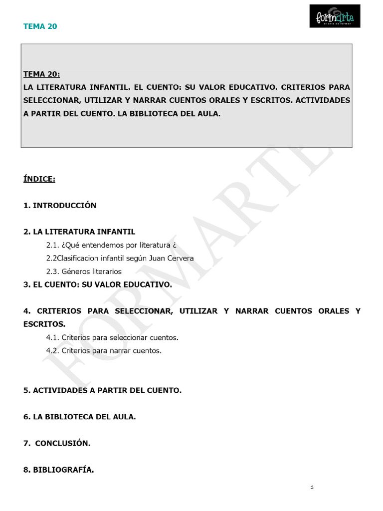 Tema 20 Completo | PDF