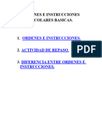 Ordenes e Instrucciones Escolares Basicas Jero