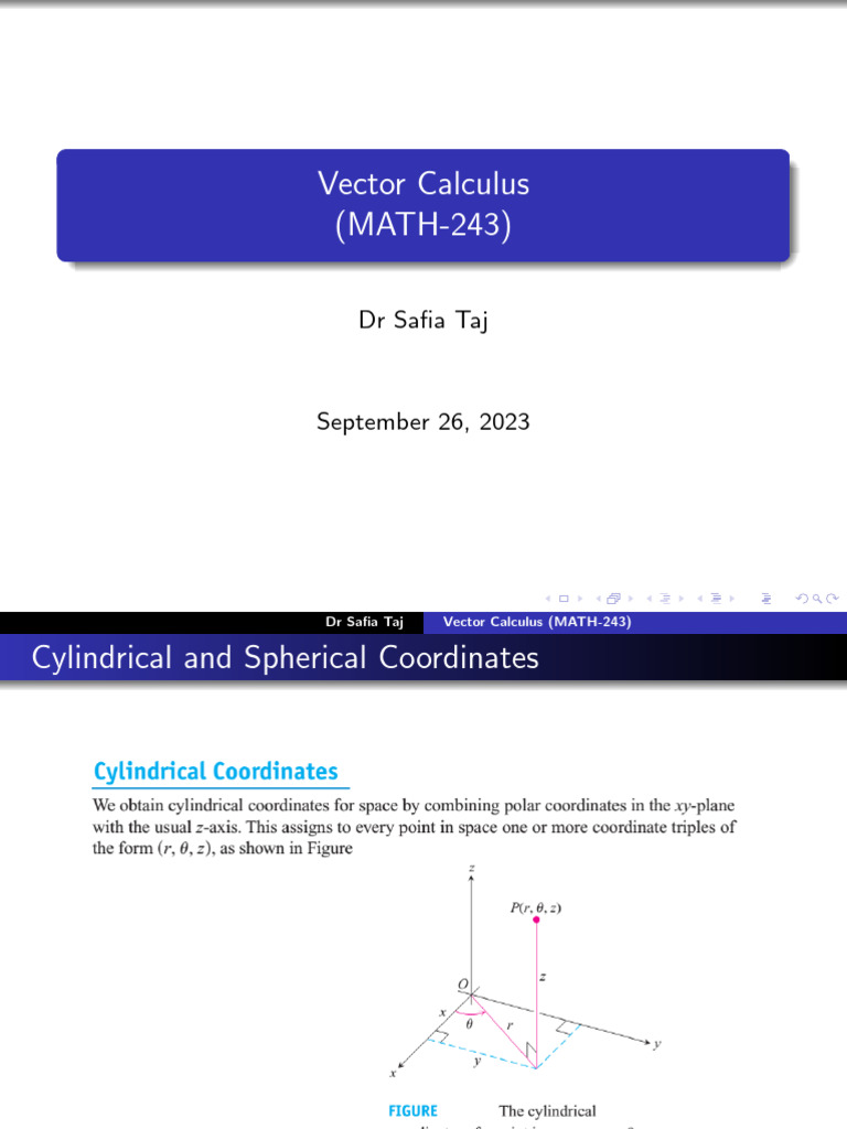 Vector Calculus: Cylindrical & Spherical | PDF