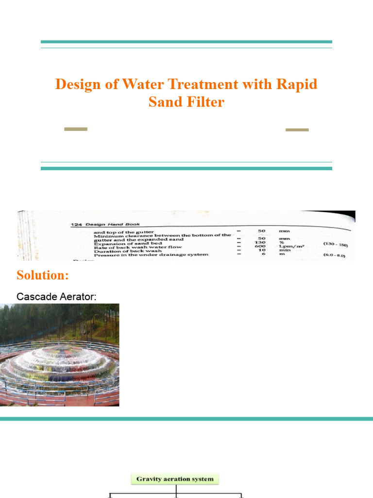 Design of Water Treatment With Rapid Sand Filter-1 | PDF | Water