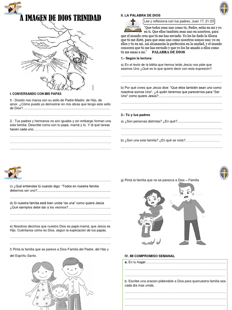 Actividades de Unidad Familiar en Dios | PDF | Creencia religiosa y ...