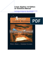 Applied Linear Algebra 1st Edition Olver Solutions Manual