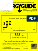 Estimated Yearly Operating Cost: Your Cost Will Depend On Your Utility Rates and Use