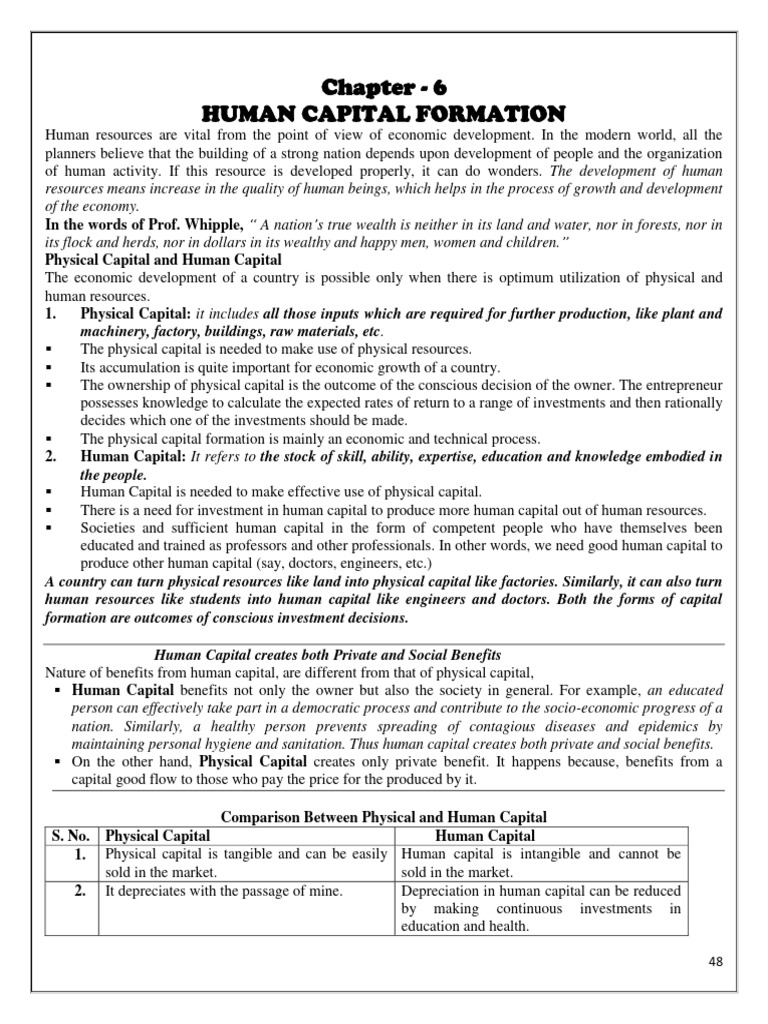 Human Capital Formation Pdf Cost Of Living Human Capital