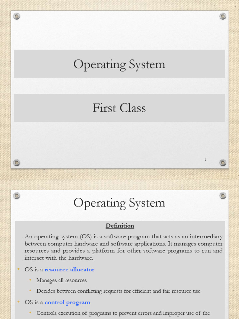 First Class | PDF | Operating System | Programming