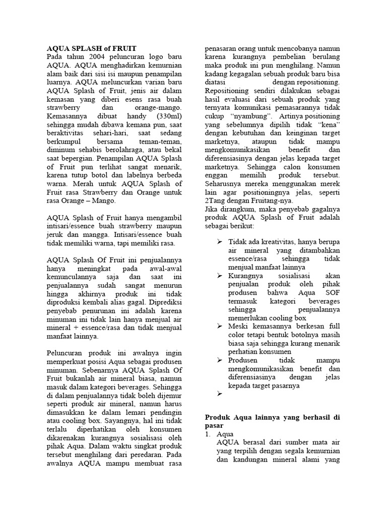 AQUA SPLASH of FRUIT | PDF