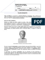 1º Ano - Filosofia - Material de Apoio 04 - Tales de Mileto