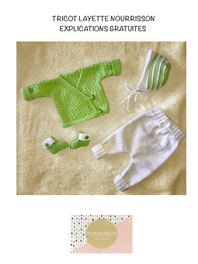 Layette bonnet et chaussons - naissance-3m - crochet