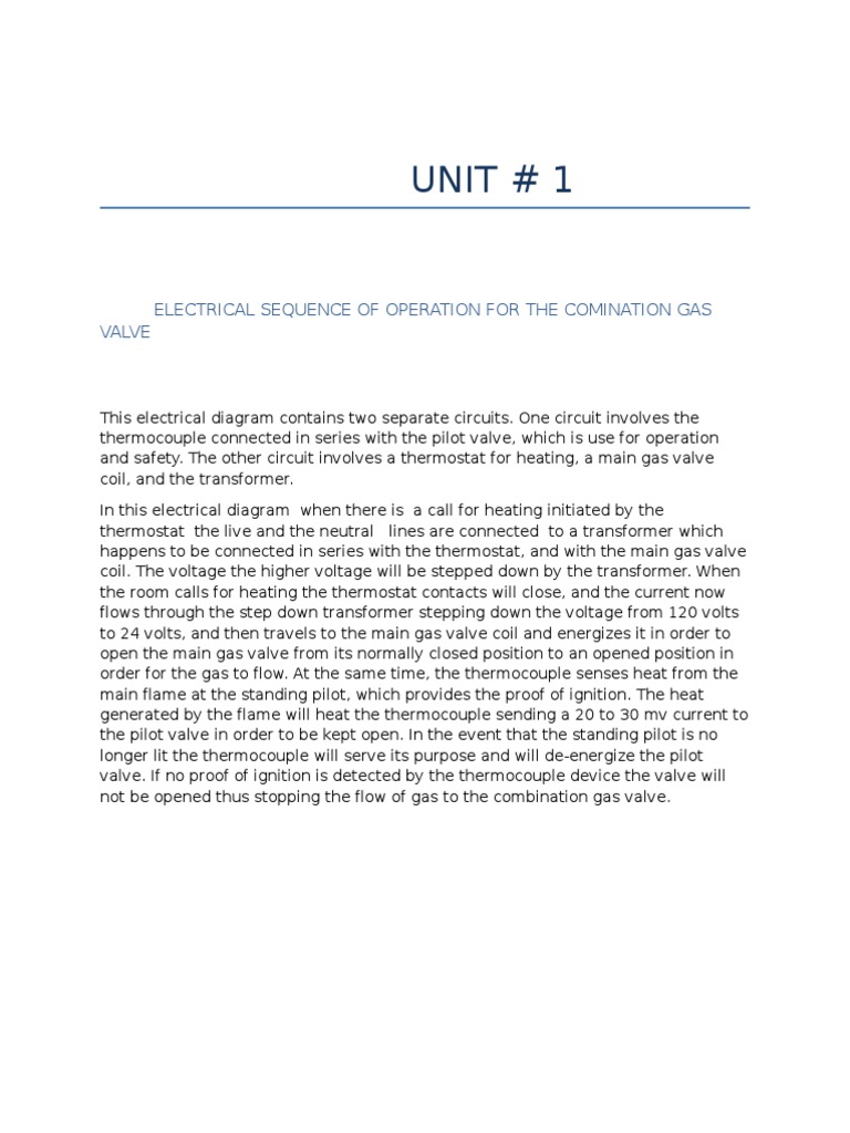 Electrical Sequence of Operation For A Boiler PDF Thermostat