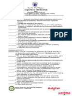 Las N0S. 1 Packaging Materials Q2 Learning Outcome 1