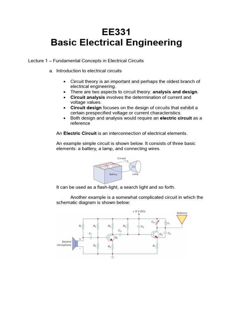 EE331: Intro to Electrical Circuits | PDF | Voltage | Electric Power