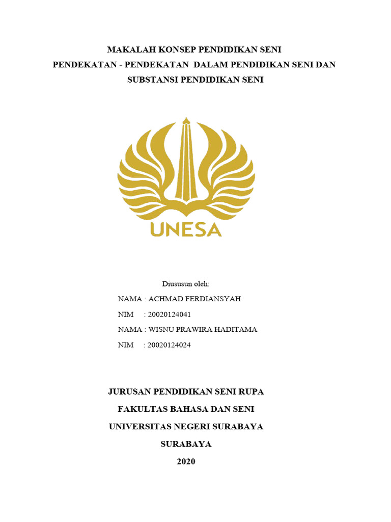 Konsep Pendidikan Seni dan Pendekatannya | PDF | Ilmu Sosial | Seni