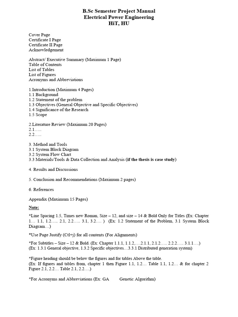 B.Sc Project Manual: Electrical Power Engineering | PDF | Arduino ...